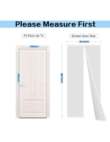 Cortina Aislante Magnética SANJIANKER 86.36x203.2 cm Blanca