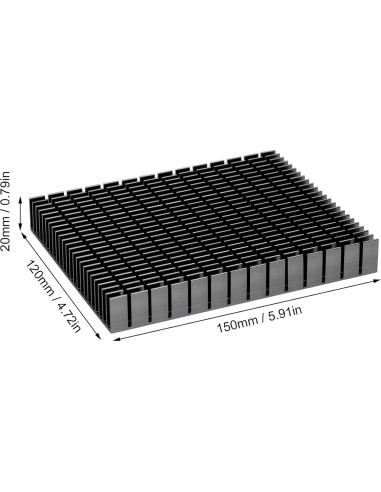 Radiador de Aletas Aluminio LiebeWH 15x12x2cm para PCB