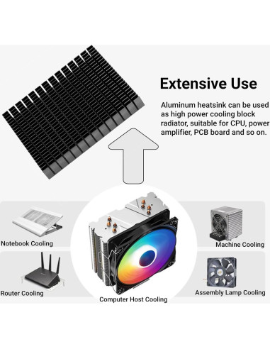 Radiador de Aletas Aluminio LiebeWH 15x12x2cm para PCB