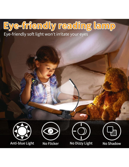 Luz de Libro Recargable USB-C Hilngav 3 Modos de Color