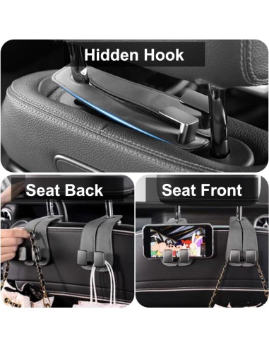 Ganchos para Reposacabezas de Coche SUNCARACCL - 2 Piezas, Negro