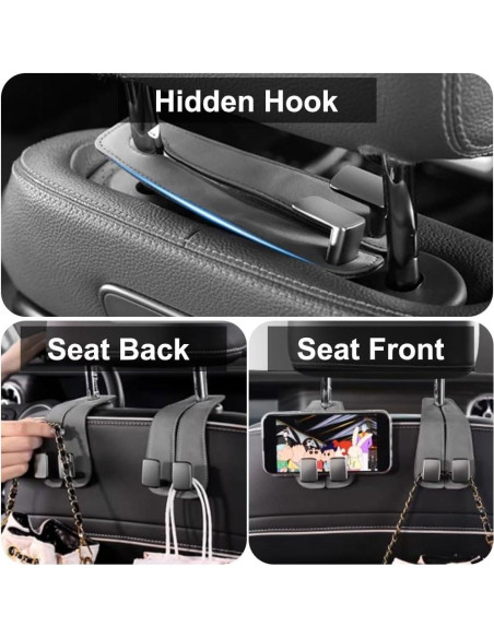 Ganchos para Reposacabezas de Coche SUNCARACCL - 2 Piezas, Negro