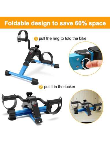 Ejercitador de Pedales Plegable LEWANJA con Monitor LCD