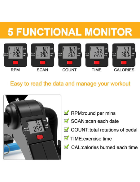 Ejercitador de Pedales Plegable LEWANJA con Monitor LCD