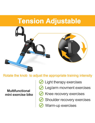 Ejercitador de Pedales Plegable LEWANJA con Monitor LCD