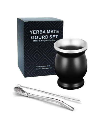 Taza de Yerba Mate Acero Inoxidable LA FEE 0.24L Marrón