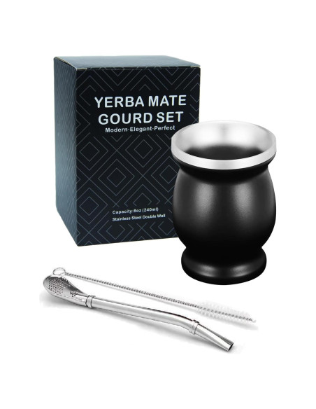 Taza de Yerba Mate Acero Inoxidable LA FEE 0.24L Marrón