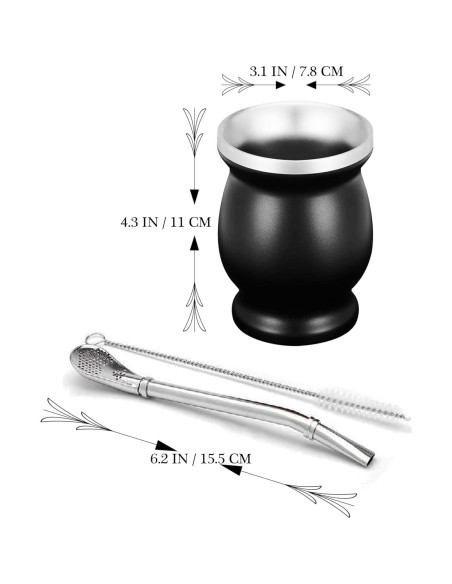 Taza de Yerba Mate Acero Inoxidable LA FEE 0.24L Marrón