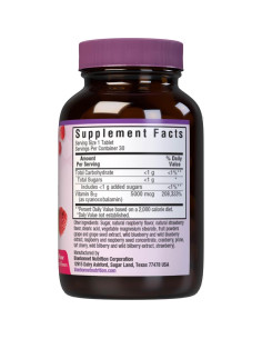 Tabletas Masticables Vitamina B12 5000 mcg Bluebonnet Frambuesa 2