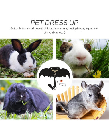 Arnés de Halloween para Conejos Ipetboom con Alas y Correa