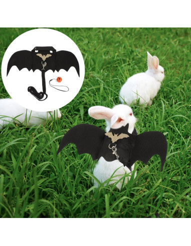 Arnés de Halloween para Conejos Ipetboom con Alas y Correa