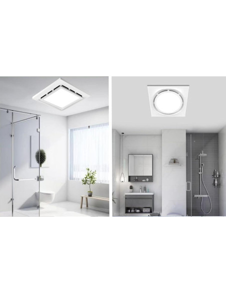 Ventilador Extractor de Baño MEOZRI 20.32cm Luz LED 42W