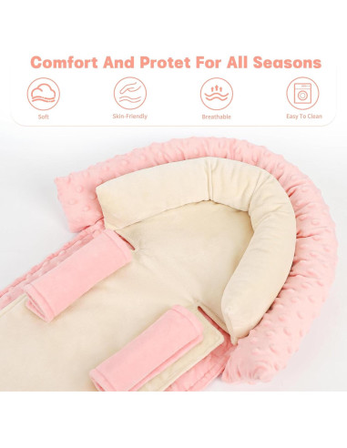 Inserto para Asiento de Auto Bebé HNHUAMING Beige 2-en-1 Suave