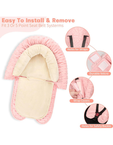 Inserto para Asiento de Auto Bebé HNHUAMING Beige 2-en-1 Suave