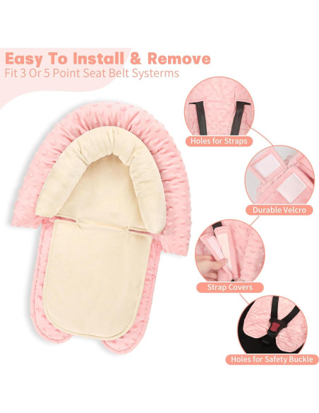Inserto para Asiento de Auto Bebé HNHUAMING Beige 2-en-1 Suave