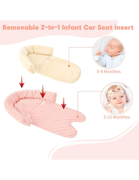 Inserto para Asiento de Auto Bebé HNHUAMING Beige 2-en-1 Suave
