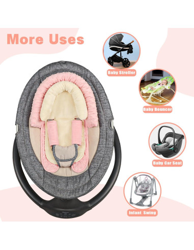 Inserto para Asiento de Auto Bebé HNHUAMING Beige 2-en-1 Suave