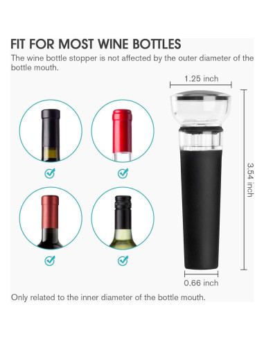Juego de 2 Tapones de Vino Mafiti con Bomba de Vacío