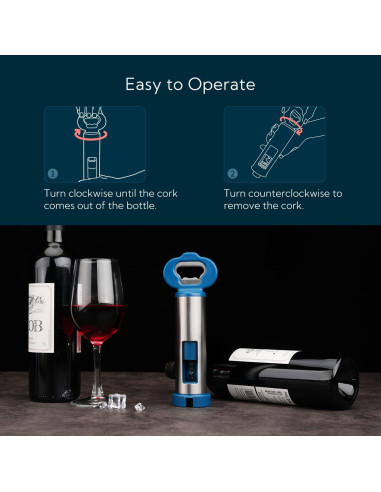 KITCHENDAO Abrebotellas 3 en 1 con Sacacorchos y Cortador