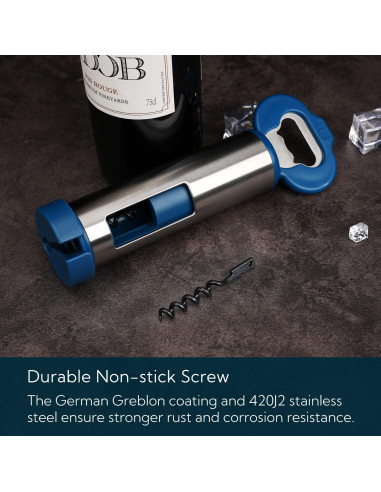 KITCHENDAO Abrebotellas 3 en 1 con Sacacorchos y Cortador