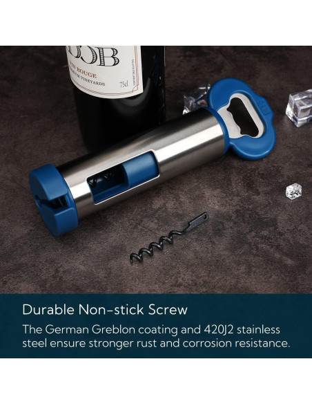 KITCHENDAO Abrebotellas 3 en 1 con Sacacorchos y Cortador