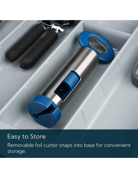 KITCHENDAO Abrebotellas 3 en 1 con Sacacorchos y Cortador