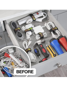 Correas de Almacenamiento Wrap-It 6" Elásticas - Paquete de 12 2