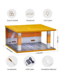 Vitrina de Acrílico para Automóviles 1/24 con Iluminación LED 2