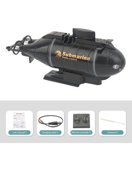 Submarino RC GoolRC 6CH Negro, Juguete Acuático para Niños