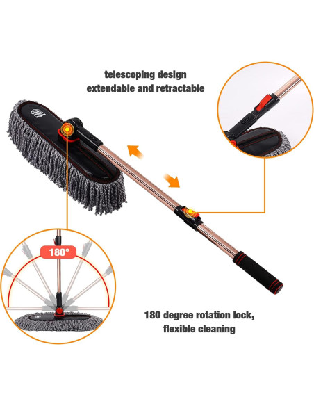 Juego de Limpiador de Autos RIDE KINGS con Mango Extensible