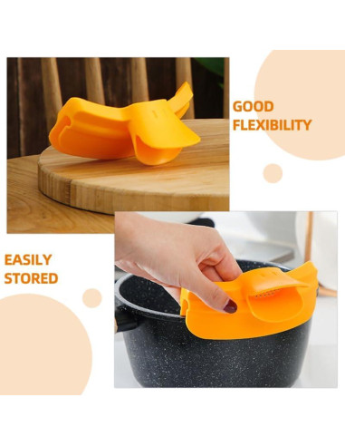 Colador de Silicona Cabilock Antiderrame Amarillo 12.99x6.99cm