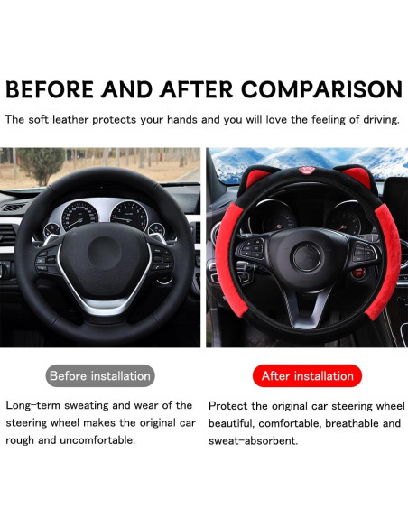 Funda de Volante Bittwee 15 Pulgadas con Orejas de Gato