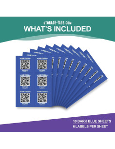 Etiquetas de Almacenamiento con Código QR - 60 Unidades - Azul Oscuro 2