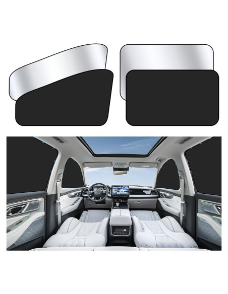 Cortinas de Ventana para Auto ZATOOTO 4 Pack Plata Brillante