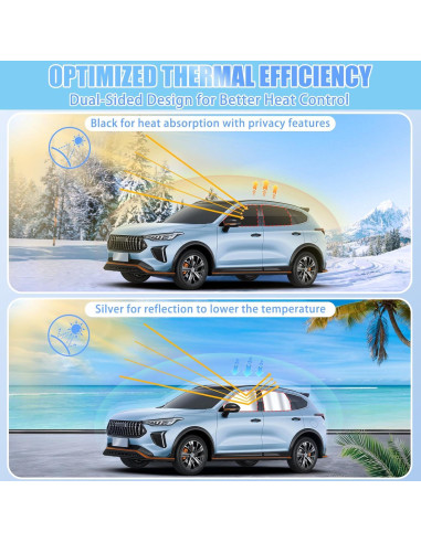 Cortinas de Ventana para Auto ZATOOTO 4 Pack Plata Brillante