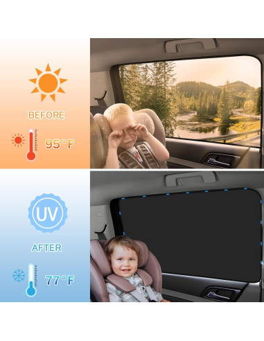 Cortinas de Ventana para Auto ZATOOTO 4 Pack Plata Brillante