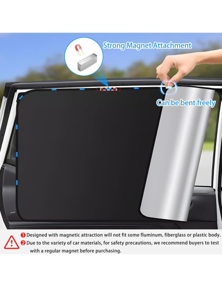 Cortinas de Ventana para Auto ZATOOTO 4 Pack Plata Brillante