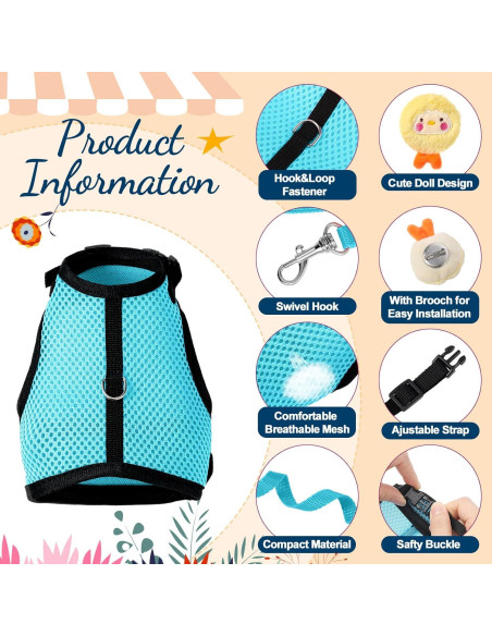 Conjunto Arnés y Correa para Conejos Bunnycool Azul Claro