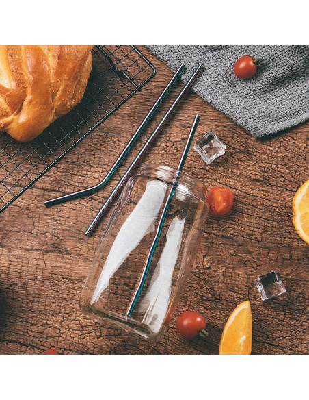 Pajitas Reutilizables VEHHE Acero Inoxidable 21.6 y 26.7 cm