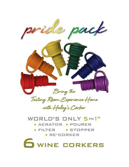 Aerador de Vino 5-en-1 Haley's Corker - Paquete de 6