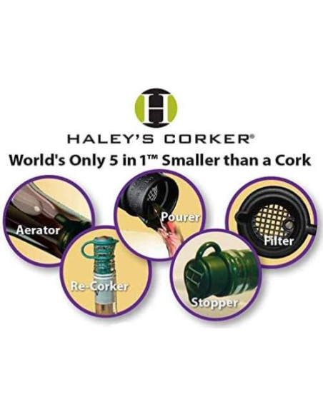 Aerador de Vino 5-en-1 Haley's Corker - Paquete de 6