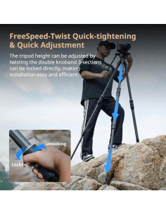 Trípode de Fibra de Carbono PequeñoRig FT-S303 55" (139.7cm) 2.1kg 2