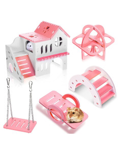 Juguetes para Hámster Skylety 5 Piezas Accesorios Madera