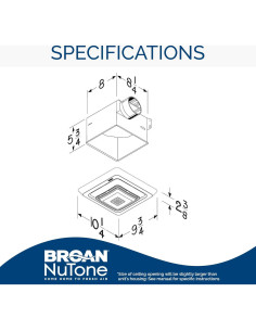 Ventilador de Baño Broan-NuTone SPK80L con Altavoz Bluetooth 80 CFM 2