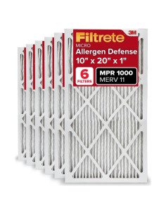 Filtro de Aire Filtrete 10x20x1 MPR 1000 Paquete de 6