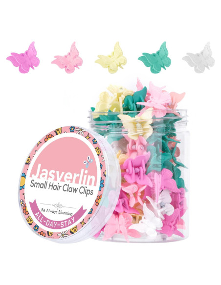 Pinzas para el cabello de mariposa JASVERLIN 50 pcs color bebé