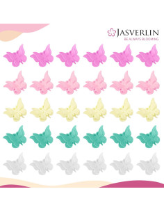 Pinzas para el cabello de mariposa JASVERLIN 50 pcs color bebé 2
