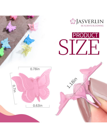 Pinzas para el cabello de mariposa JASVERLIN 50 pcs color bebé