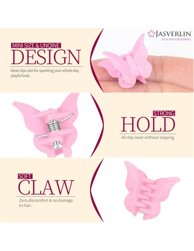 Pinzas para el cabello de mariposa JASVERLIN 50 pcs color bebé