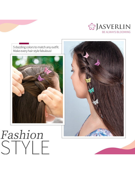 Pinzas para el cabello de mariposa JASVERLIN 50 pcs color bebé